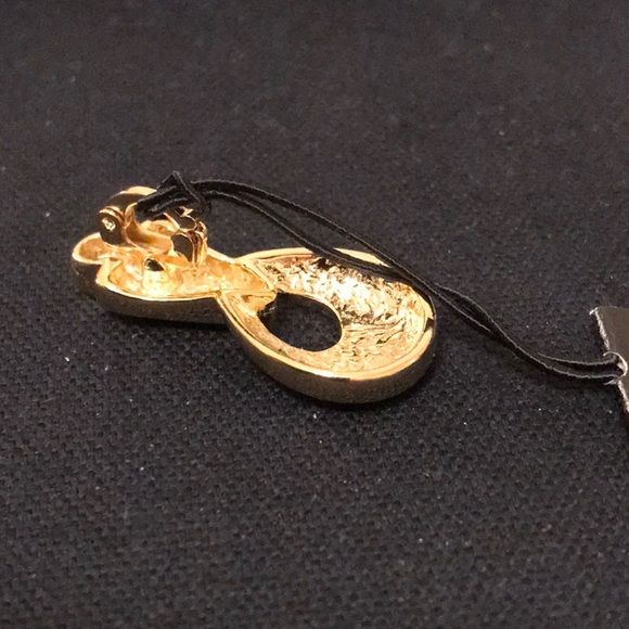 BLACK ENAMEL GOLD PLATED PEARL ENHANCER WITH CUBIC ZIRCONIA NWT - Picture 4 of 5